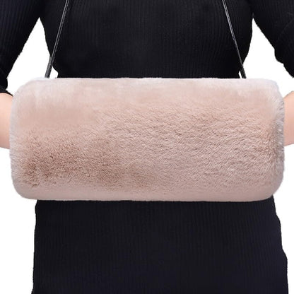 Faux Fur Hand Muffs for Women Winter Warm Arm Hand Warmer Gloves Arms Warmer Fluffy Warm Faux Fur Muffs with Strap
