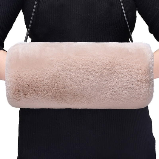 Faux Fur Hand Muffs for Women Winter Warm Arm Hand Warmer Gloves Arms Warmer Fluffy Warm Faux Fur Muffs with Strap