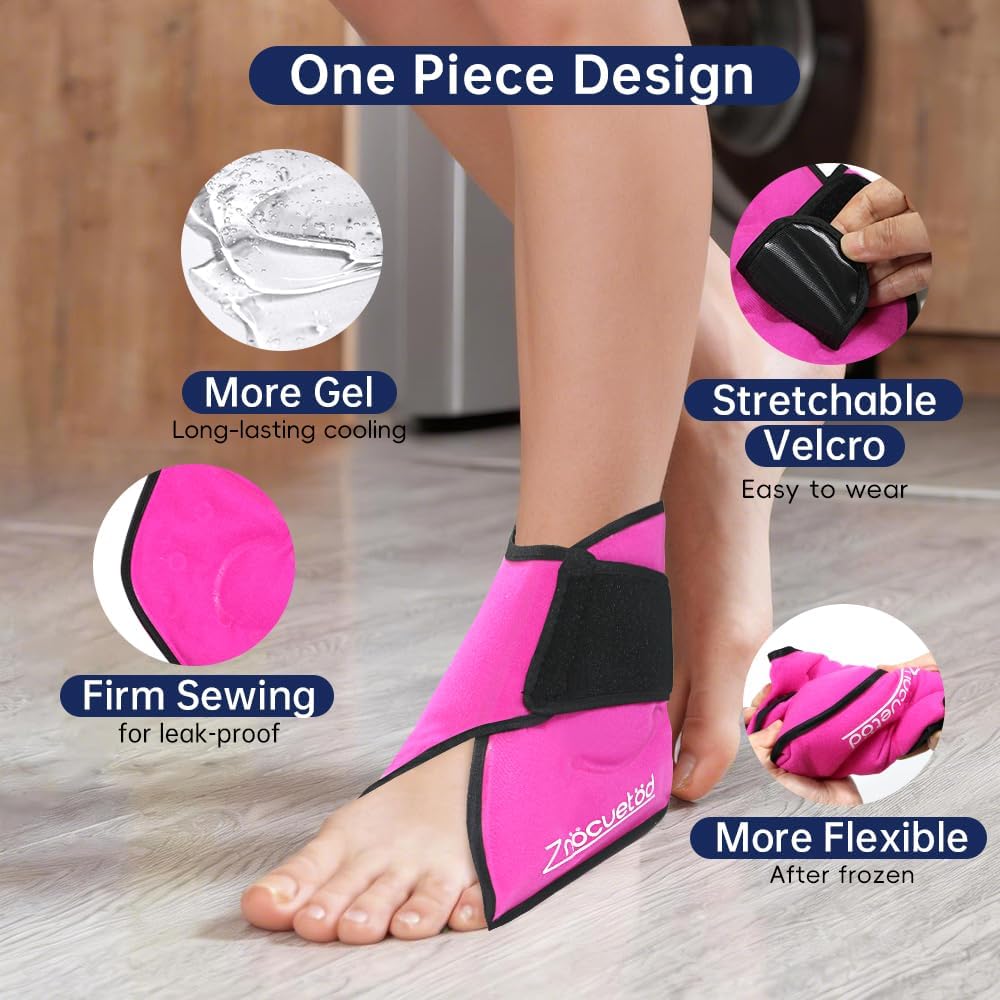 Ankle Ice Pack Wrap for Swelling Foot Heel Pain Relief Reusable Gel-1Pack
