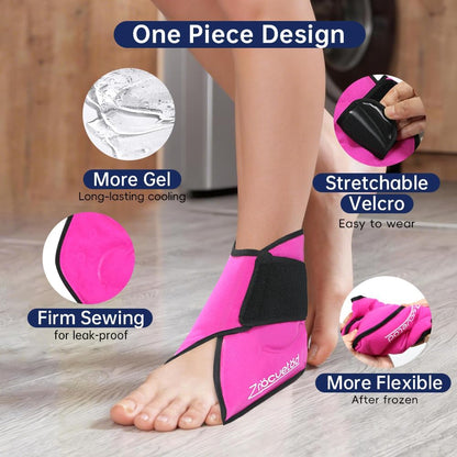 Ankle Ice Pack Wrap for Swelling Foot Heel Pain Relief Reusable Gel-1Pack
