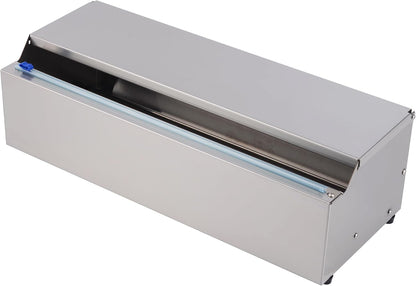 Stainless Steel Food Wrap Dispenser - 18” Commercial Stretch Film Packing Machine with Slide Cutter