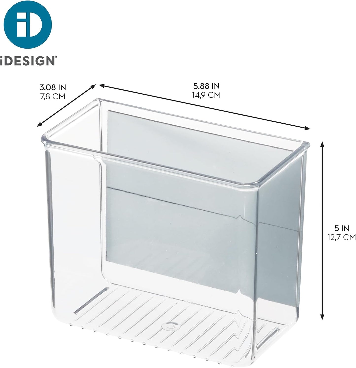 iDesign Magnetic Small Clear Plastic Organizer Bins | Laundry Room Storage