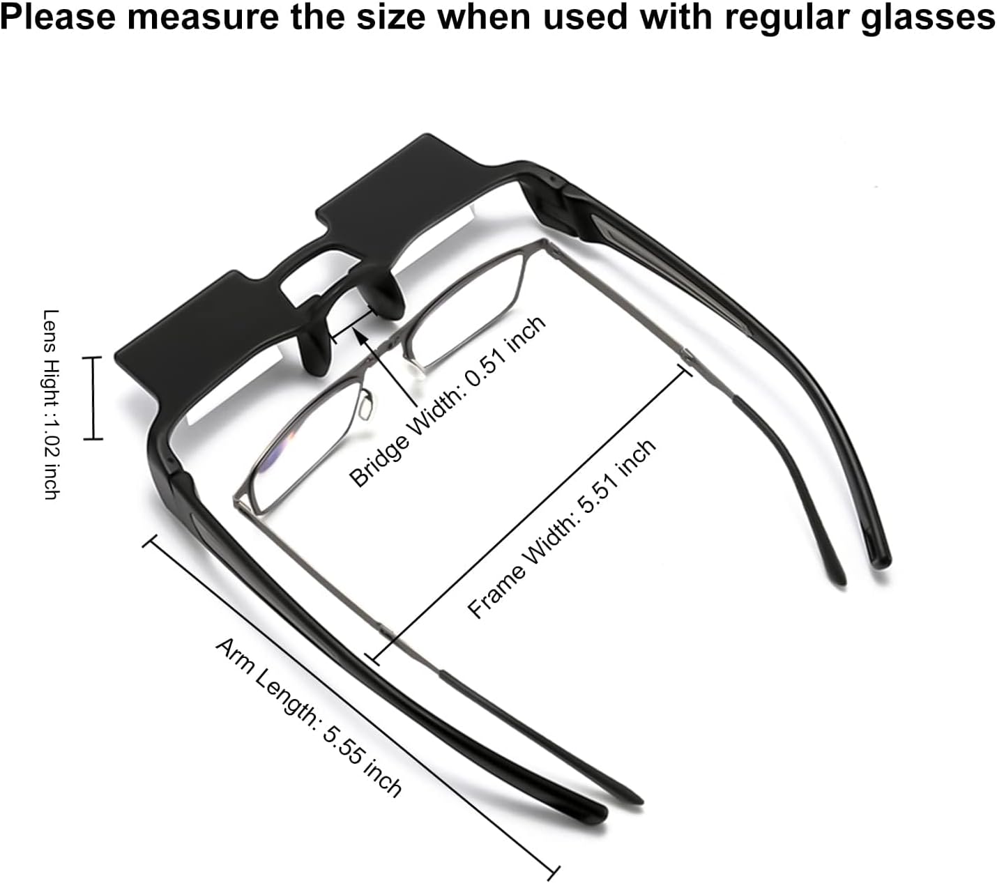 okcsc Lazy Reading Glasses Light Thinner Horizontal HD Glasses for Lying Down to Watch TV/Mobile Reading Books 90°Angle Prism Lazy Readers Glasses
