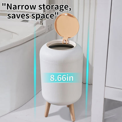 WanWanKa Mini White Plastic Trash Can, 2.6 Gallon Capacity, Slim Design, Anti-Odor, Easy to Clean, Suitable for Any Place | 10Liter Nordic Modern Waste Basket,Plastic Trash bin Suitable for Kitchen, Bathroom, Bedroom, Living Room, Office, Outdoor