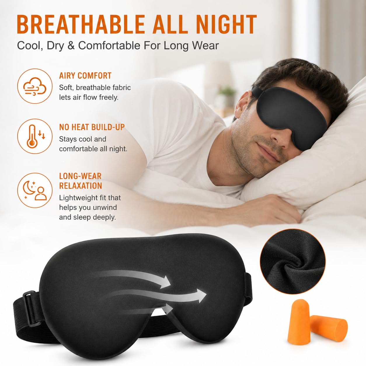 Silk Sleep Mask with Cooling Gel | Pure Mulberry Silk, Adjustable Strap, Superior Light Blocking, Includes Removable Ice Pack & Earplugs