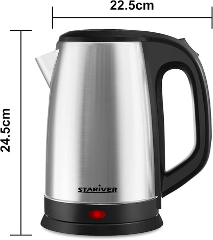 Stariver 2.5L Large Electric Kettle, BPA-Free Stainless Steel Water Kettle | Fast Boil Electric Tea Kettle, Auto Shut-Off & Boil-Dry Protection, 10-12 Cups, Large Capacity for Family Use