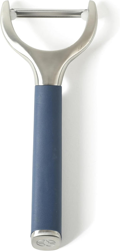Calphalon Edge Stainless Steel Y Vegetable Peeler w/Thermoplastic Rubber Handle - Navy Blue