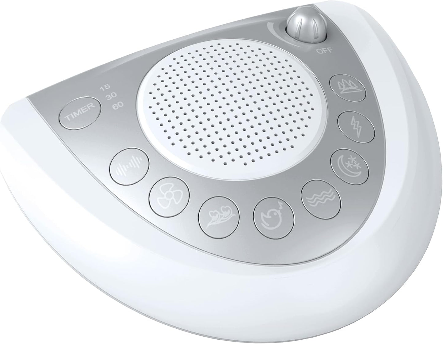 Mesqool Portable White Noise Machine with 24 Soothing Sounds for Sleep | Timer and memory function, headphone jack, USB charging, and AC or battery power for babies, kids, adults and travel