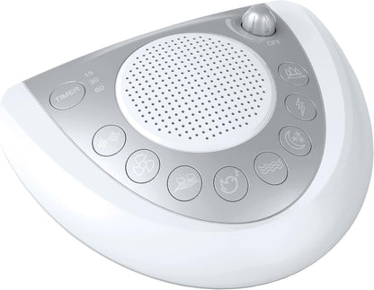 Mesqool Portable White Noise Machine with 24 Soothing Sounds for Sleep | Timer and memory function, headphone jack, USB charging, and AC or battery power for babies, kids, adults and travel