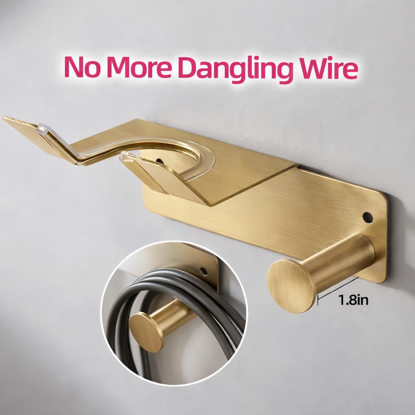 Hair Dryer Holder Wall Mounted, Stainless Steel Blow Dryer Holder for Bathroom, Hair Dryer and Straightener Holder Adhesive or Drilling, Hair Tool Organizer for Salon Barber Shops Banjekt