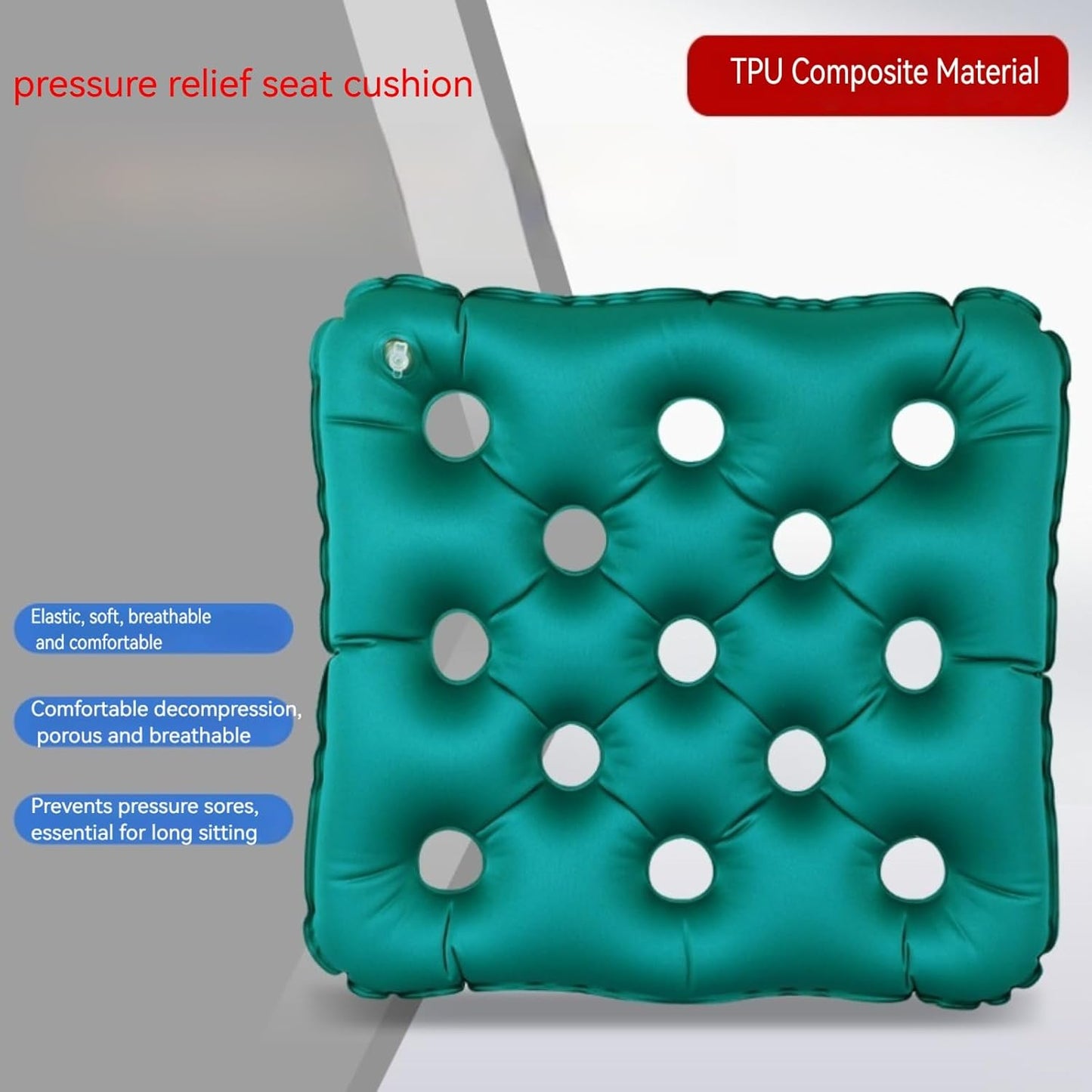 2-Pack Inflatable Waffle Cushion for Pressure Relief, Wheelchair Cushion for Pressure Redistribution, Portable Air Seat Cushions for Office Chair Car Seat, Breathable Seat Pad, Includes 1 Air Pumps