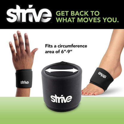 Strive Wrist/Ankle Sleeve, Hot & Cold Therapy, Gel Compression, 2-Pack | Hot & Cold Therapy, Pain Relief, Gel Compression, 360° Coverage for Arthritis, Tendinitis, Injuries, Swelling, Bruises (2-Pk)