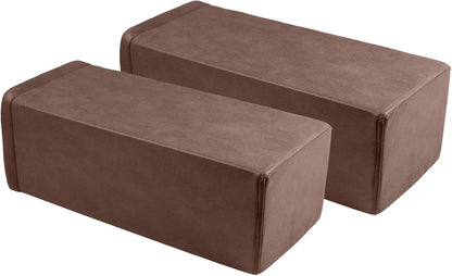2 Pack Couch Arm Rest Pillow, 6''x6''x20'' Faux Leather Waterproof Cover, High Density Foam Armrest Cushion, Removable & Washable Elbow Support for Sofa, Bed, and Armchair (Medium Grey)