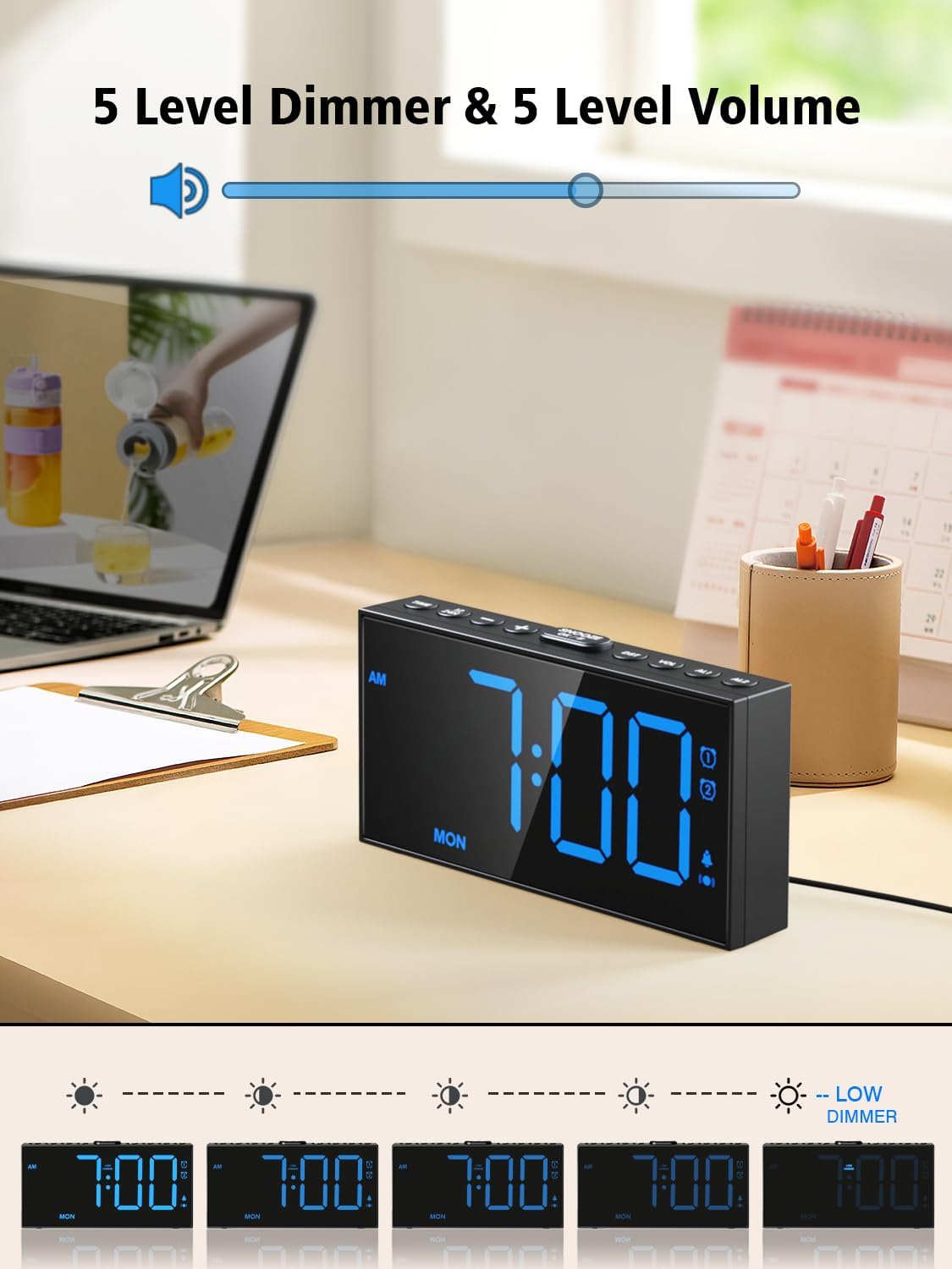 Vibrating Alarm Clock for Heavy Sleepers with Bed Shaker, 116dB Dual Alarms