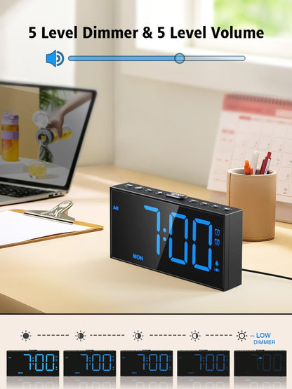 Vibrating Alarm Clock for Heavy Sleepers with Bed Shaker, 116dB Dual Alarms