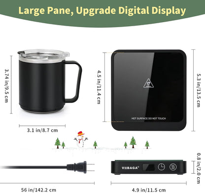 VOBAGA Mug Warmer, Coffee Cup Warmer for Desk with 5 Temp Settings & 2-12H Timer, Smart Candle Warmer & Coffee Warmer with Display for Fastest Heating Coffee, Cocoa, Ideal Coffee Gifts(No Cup)