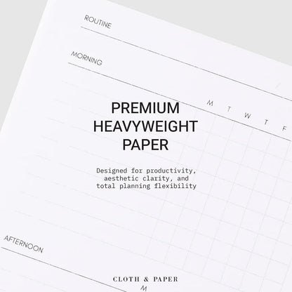 Cloth & Paper Travel Notebook | Daily Wellness Planner – Smoked Salt | Pocket Plus Wellness Planner 3.2" x 6" | Habit Tracker & Self Care Journal for Goals, Gratitude & Reflection – Soft Touch Cover
