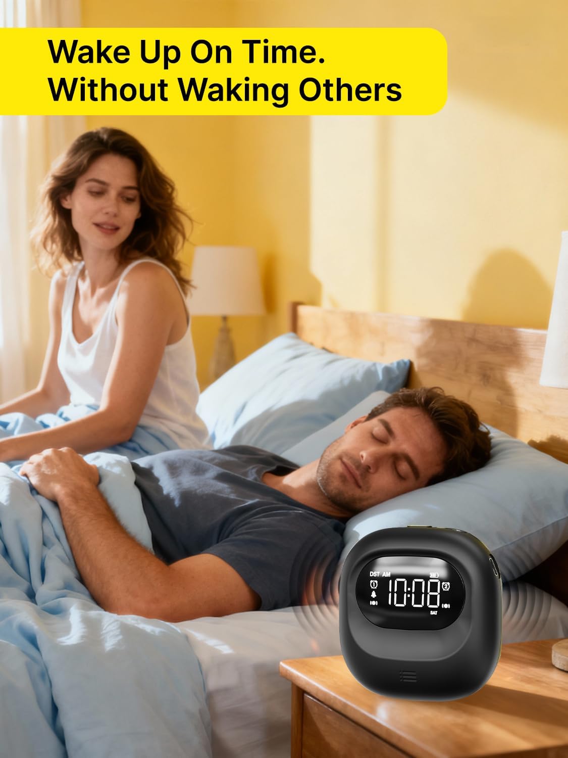 ROCAM Vibrating Alarm Clock Bed Shaker, Rechargeable 3000mAh Battery