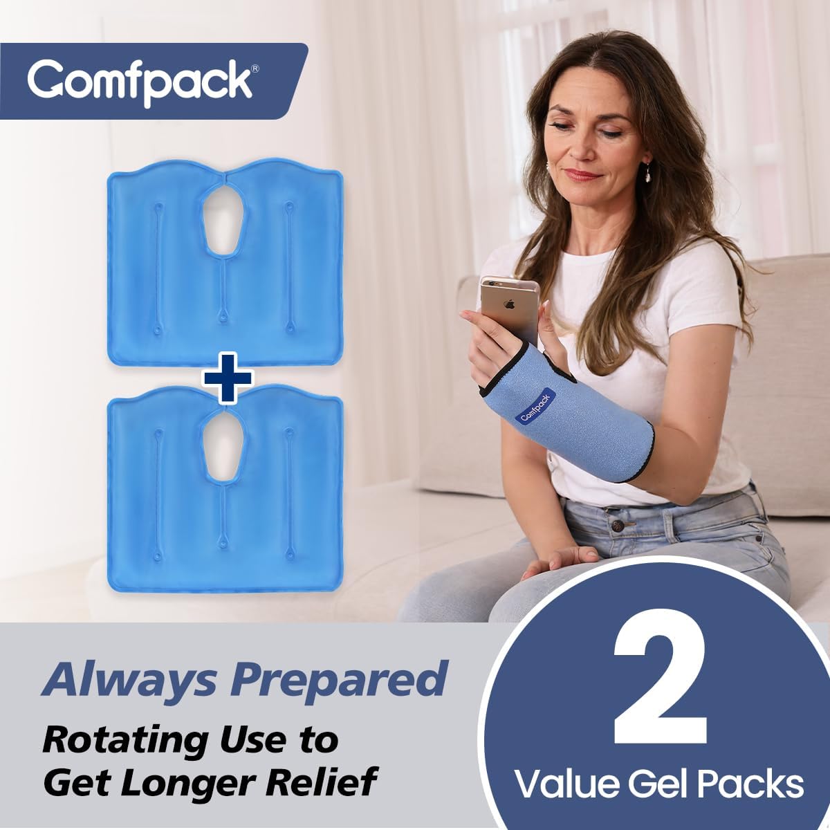 Wrist Ice Pack Wrap for Carpal Tunnel Relief with 2 Gel Ice Packs | Reusable Wrist Brace Compression Sleeve for Injuries, Tendinitis, Swelling, Surgery Recovery, Detachable Gel Inserts, Gifts