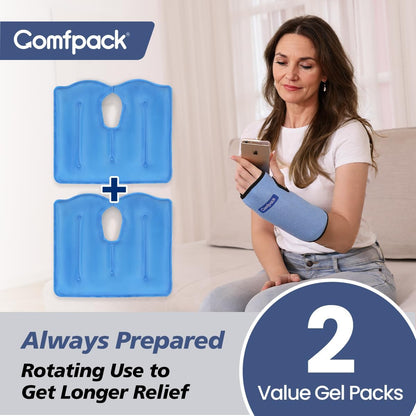 Wrist Ice Pack Wrap for Carpal Tunnel Relief with 2 Gel Ice Packs | Reusable Wrist Brace Compression Sleeve for Injuries, Tendinitis, Swelling, Surgery Recovery, Detachable Gel Inserts, Gifts