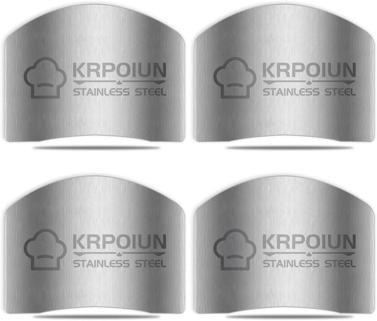 2 Pcs Finger Guard for Cutting aid, Kitchen Tool, Stainless Steel Knife Protector, Adjustable Hand Protect Fingers, Avoid Hurting, Slicing and Chopping, Silver