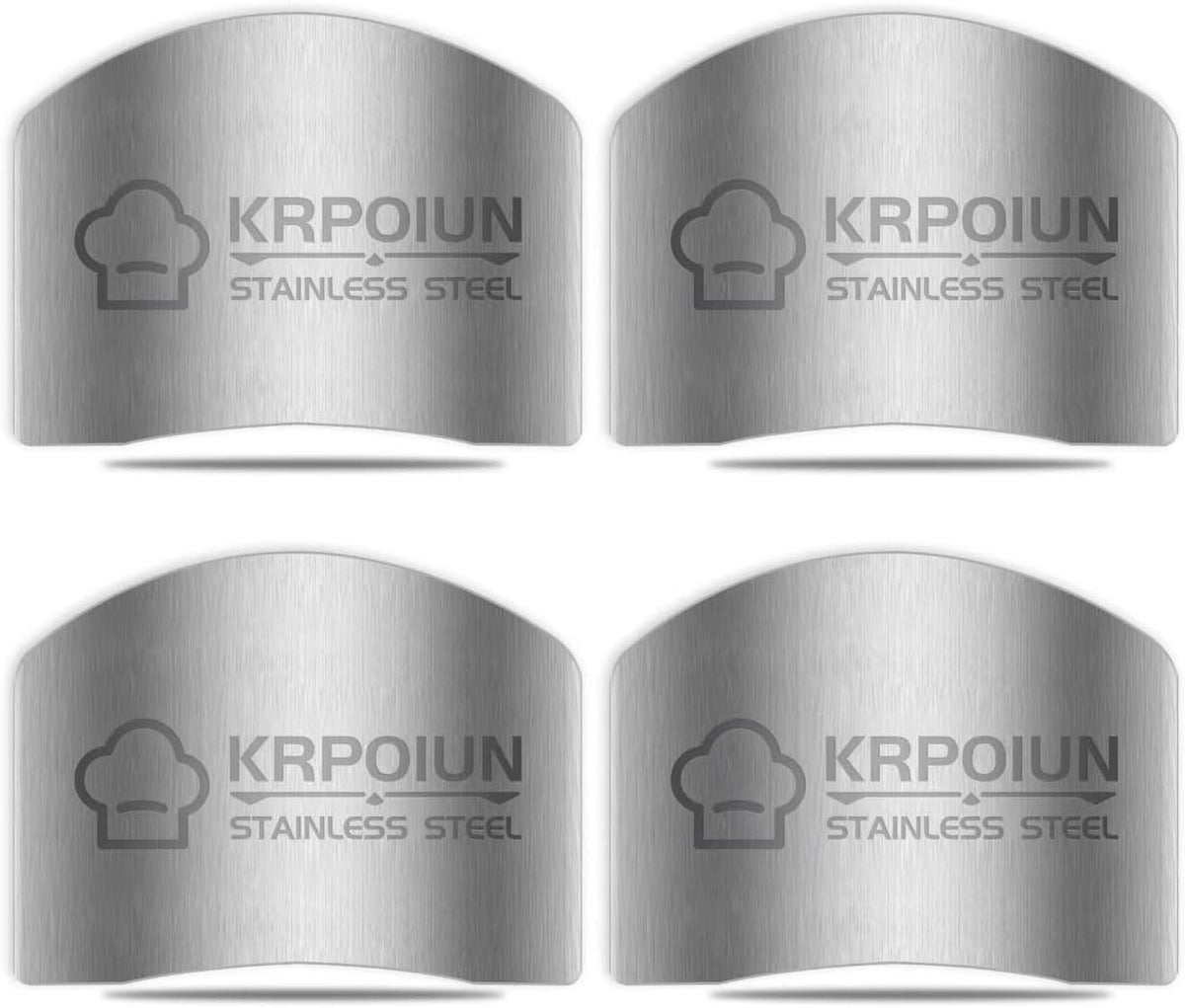 2 Pcs Finger Guard for Cutting aid, Kitchen Tool, Stainless Steel Knife Protector, Adjustable Hand Protect Fingers, Avoid Hurting, Slicing and Chopping, Silver