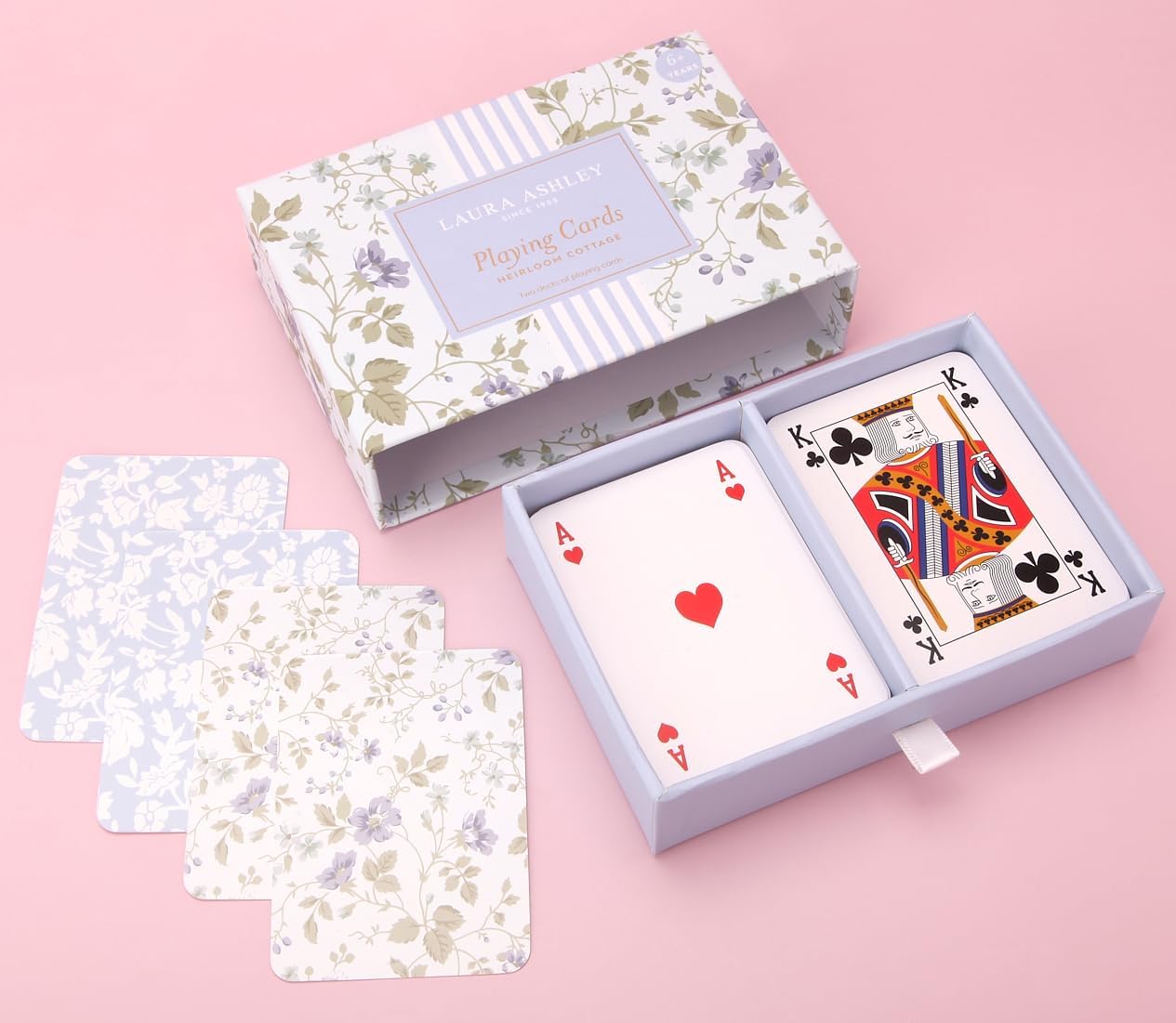 Laura Ashley Pretty Pattern Matching Game – 52 Floral Memory Cards in Decorative Gift Box – Classic Matching Game – Cognitive Brain Training & Family Fun | Classic Concentration Play with Elegant Botanical Artwork, Cognitive Brain Training and Family Fun