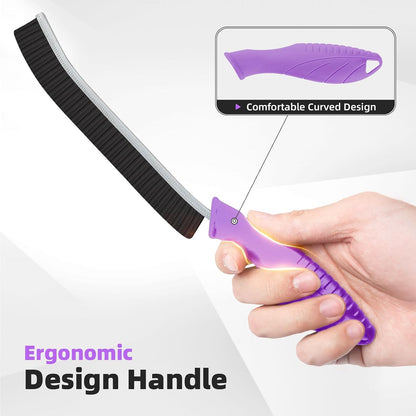 FOOGWEE Hard Bristle Crevice Cleaning Brush - Cleaning Tools for Household Use, Multifunctional Gap Cleaning Supplies for Kitchen, Bathroom, Toilet, Window, Vehicle, Faucets, Grout, Home (Black)