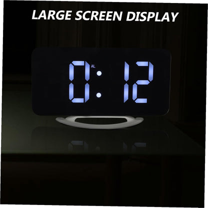 BETOOKY Vibrating Bed Shaker Alarm Clock Dual Digital Alarm with Large RGB Mirror Display for Heavy Sleepers Bedroom Office Use