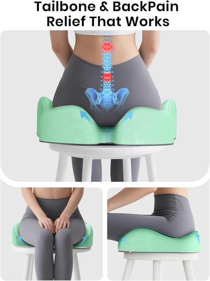Benazcap Memory Foam Seat Cushion, Ergonomic Office Chair Pressure Relief
