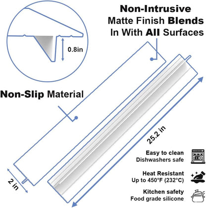 Silicone Stove Counter Gap Cover 30 Inch Side Range Gap Filler 2 Pack Black | Extra long kitchen stove gap covers, 0.2-1 inch gap, heavy 10 oz, cut to size, oven crack guards between stove and counter