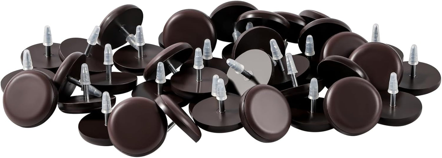 1" Nail on Furniture Sliders (24 Pack) - Furnigear Heavy Duty PTFE (Teflon) Chair Sliders Glides Wooden Furniture Movers Move Your Furniture Easily & Safety - Best Chair Leg Floor Protectors