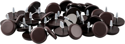 1" Nail on Furniture Sliders (24 Pack) - Furnigear Heavy Duty PTFE (Teflon) Chair Sliders Glides Wooden Furniture Movers Move Your Furniture Easily & Safety - Best Chair Leg Floor Protectors