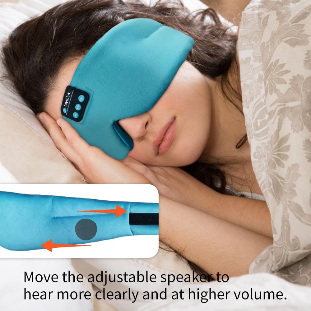 Joythink Sleep Headphones Bluetooth Sleep Mask Silk Headband Earphones Bluetooth Eye Mask for Sleeping On Side Blackout Soft Sleep Earphones Music Kids Children Eye Cover Purple
