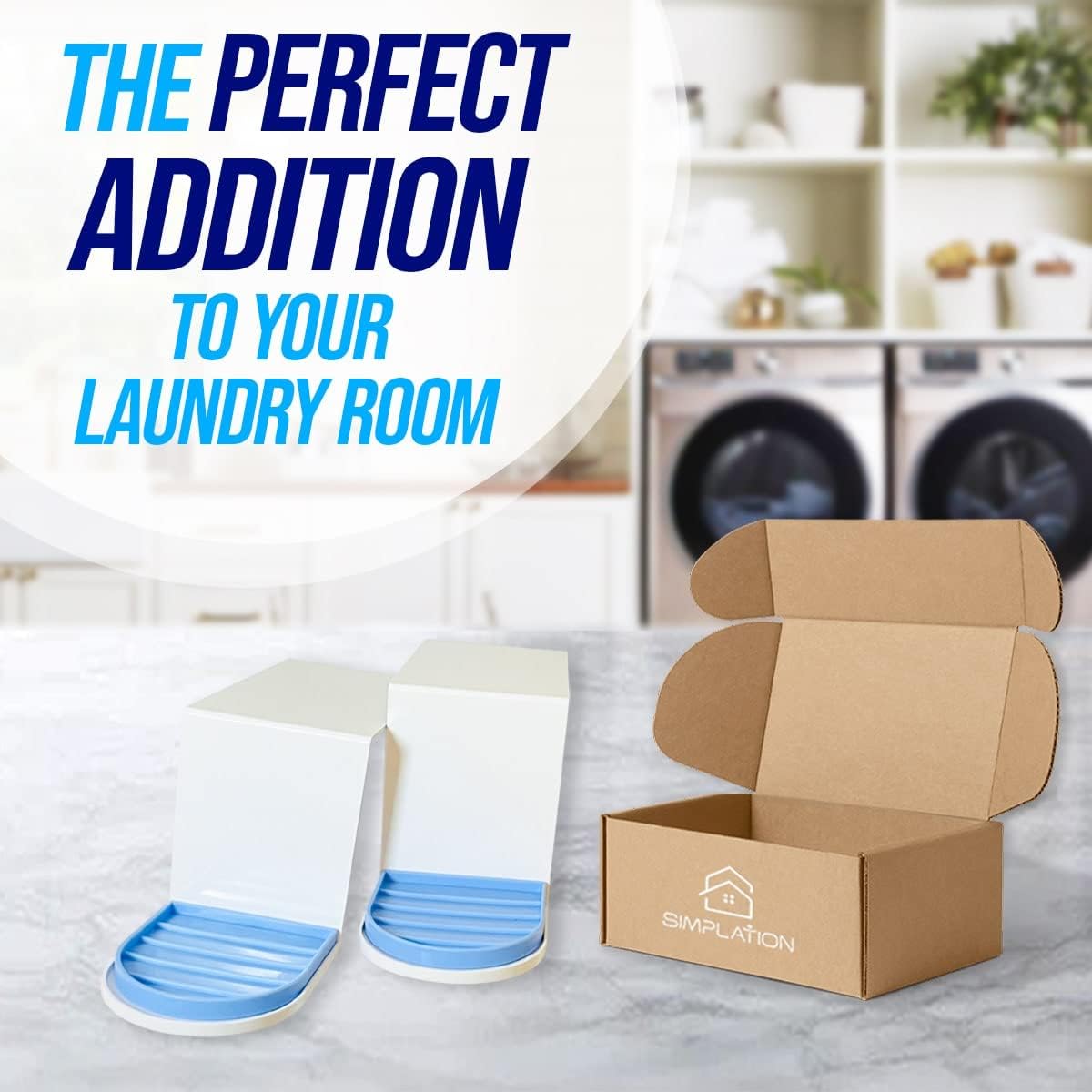Simplation [2 Pack] Laundry Detergent Cup Holder, Detergent Drip Catcher | (Upgraded Drip Tray) No More Mess or Leaks, Laundry Detergent Cup Holder, Drip Catcher
