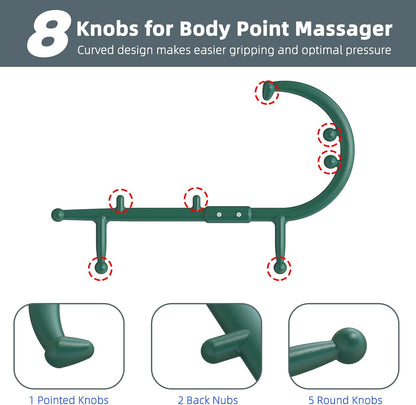Back and Neck Massager - Blue | for Trigger Point Fibromyalgia Pain Relief and Self Massage Hook Cane Therapy