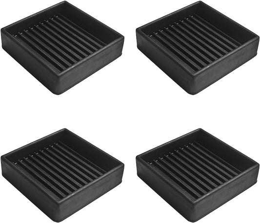 4 Pcs Couch Anti Slip Pads, 2x2 Square Rubber Furniture Caster Cups | Non-Slip Rubbers Bed Frame Stopper, Bed Stopper Floor Protectors for Protect Any Flooring (Brown)