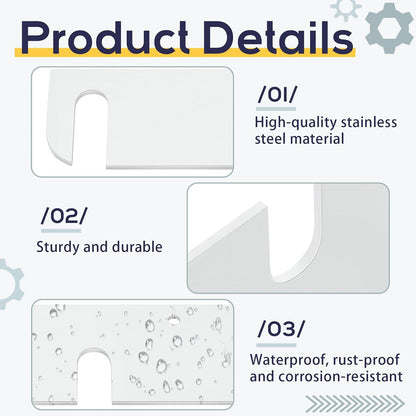 10 Pcs Hardware Door Hinge Shims Stainless Steel Metal Coated Finish Door Hinge Shim for Repair Kit (4 Inch,White)