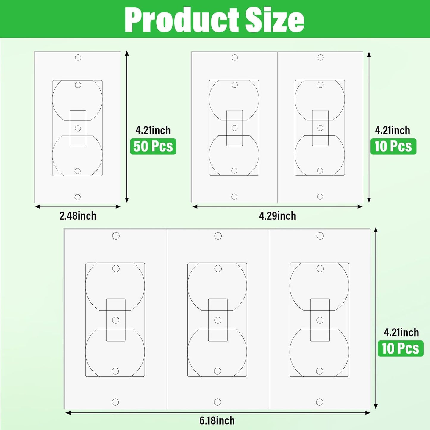 70 Pcs White Wall Insulation Gasket Rectangle Wall Plate Outlet Sealers White Outlet Insulation Foam Replacement Weatherproof Gasket Sealer Energy Saving