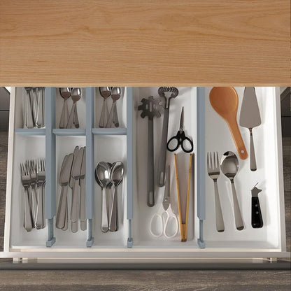 Bamboo Drawer Dividers Organizers, Drawer Separators Splitter,17-22 inches Long Adjustable Spring-loaded Organizer for Large Utensil, Clothes, Tools Drawers(yellow)