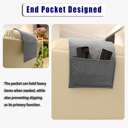 Adjustable Headrest Pillow for Recliners and Armchairs - Non-Slip Velvet Cushion for Neck Support and Pain Relief (Gray)