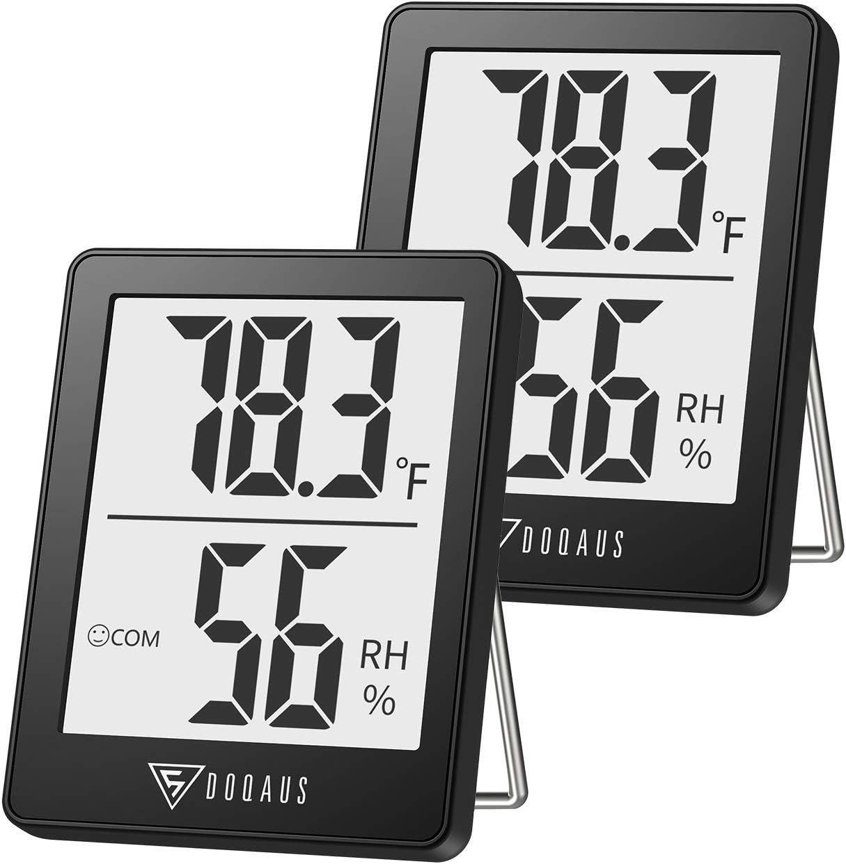 DOQAUS 3 Pack Digital Hygrometer Indoor Thermometer Humidity Monitor Black | Humidity Meter Mini Hygrometer with Accurate Temperature and Humidity Monitor for House, Baby Room, Greenhouse, Incubator