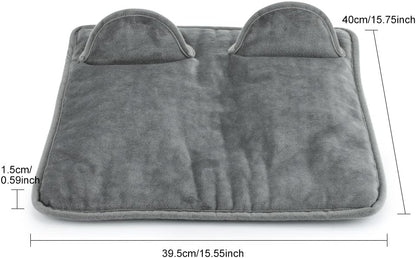 Electric Foot Warmer Heating Pad with 9 Temperature Levels & 4 Timers, Ultra-Soft Washable Heated Foot Mat with LCD Remote Control, Portable Heated Pad for Full Body Back Shoulder Pain Relief