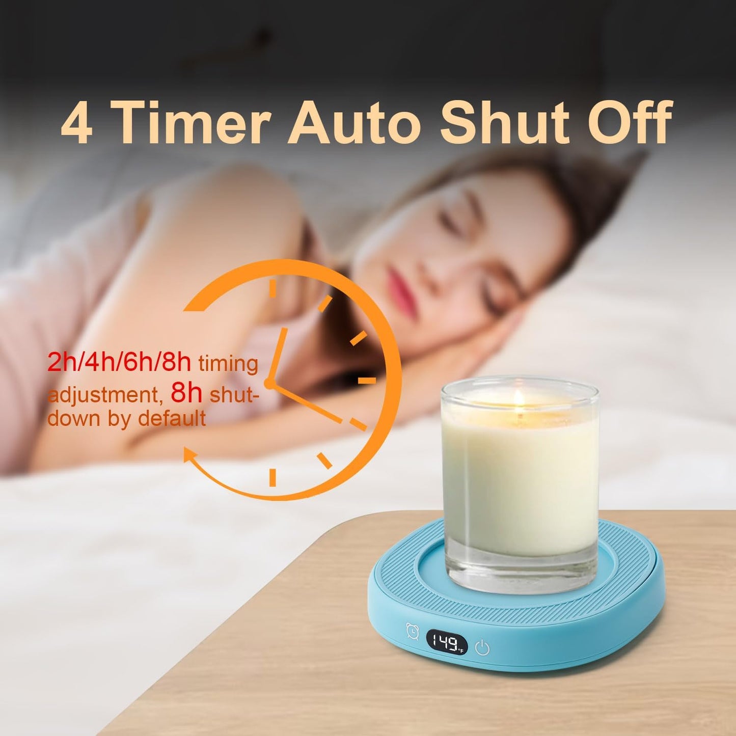 Cat Mug Coffee Mug Warmer Set for Desk Electric Heated Tea Cup Candle Plate | Cute Cat Cup Warmer Set, Self Heating Tea Warmer for Office Home, 8Hrs Auto Shut Off 4 Temperature Setting, Christmas Gift