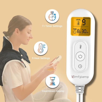 Comfytemp Heating Pad for Neck Shoulders Back, 2.6 Ib Weighted Heating Pad