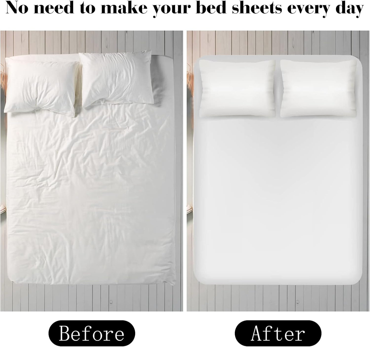 Morcheiong Bed Sheet Fasteners Straps Adjustable Bed Sheet Holder Bands with Sheet Clips for Bedding Stays Bedsheet Tie Downs, Set of 2