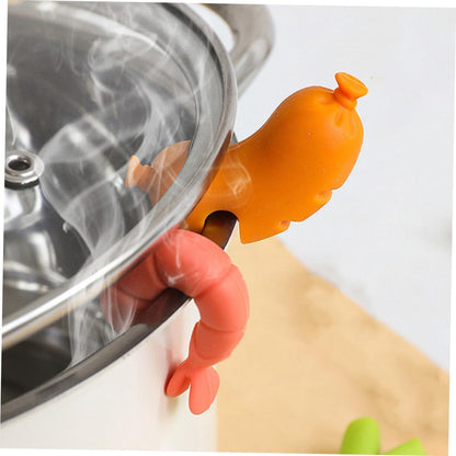 Toddmomy 2pcs Silicone Sausage Shaped Spill Stopper and Pot Lid Holder Practical Kitchen Tool to Prevent Boil over Versatile Food Cover for Cooking and Fresh Keeping for Home Use