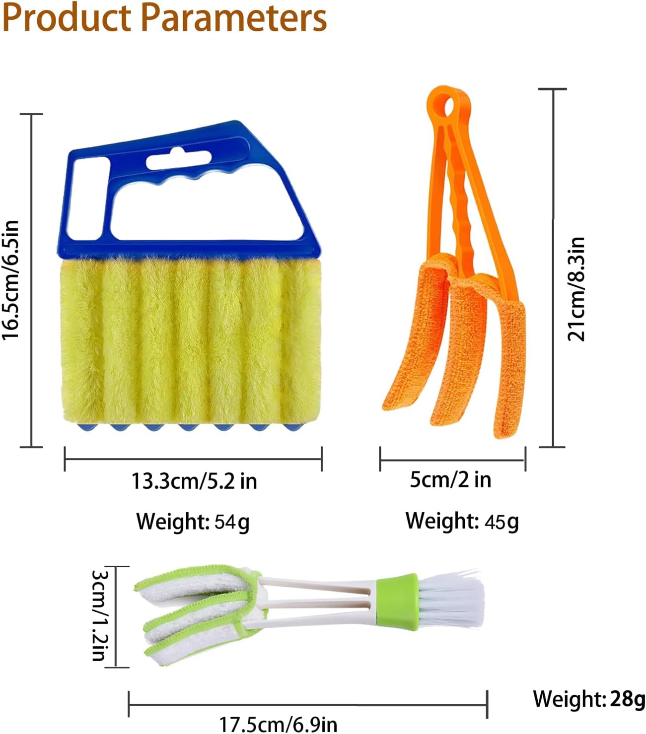 Washable Blinds Cleaner Tool, Blind Duster, Microfiber Dusting Brush for Venetian Blinds, Window Shutters, Air Conditioner Vents (4-Pack)