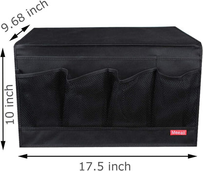 Bedside Storage Organizer with Pockets, Bedside Caddy, Table Cabinet Storage Organizer, TV Remote Control, Phones, Magazines, Tablets, Accessories, Grey