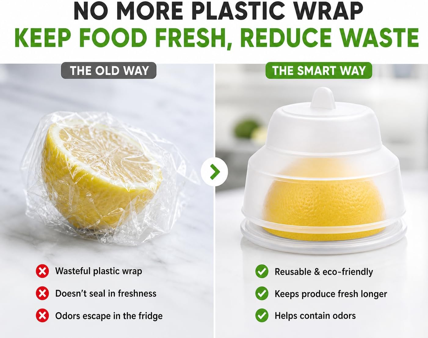 Dependable Industries inc. Essentials Lemon Keeper Container Onion Saver Avocado Holder Silicone Collapsible Produce Saver Food Storage BPA Free